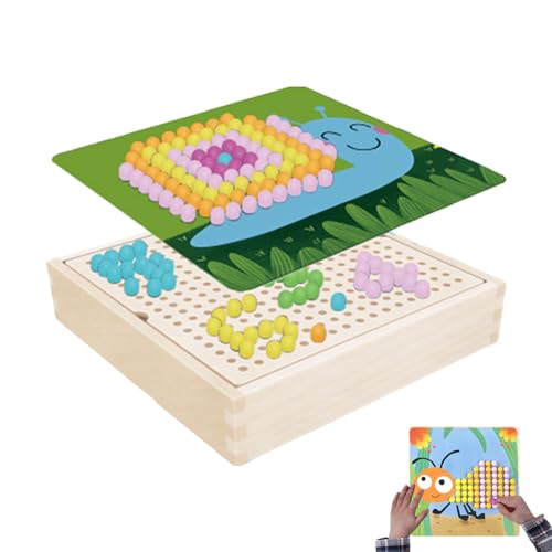 BSEID Puzzle mit Lochplatten aus Holz | 240 Nagelklammern für Kinder mit Lochplatten | 3 Jahre + Pilzförmige Nägel aus Holz mit Aufbewahrungsbox aus Massivholz, Geschenk BSEID Puzzle mit Lochplatten aus Holz | 240 Nagelklammern für Kinder mit Lochplatten | 3 Jahre + Pilzförmige Nägel aus Holz mit Aufbewahrungsbox aus Massivholz, Geschenk von BSEID