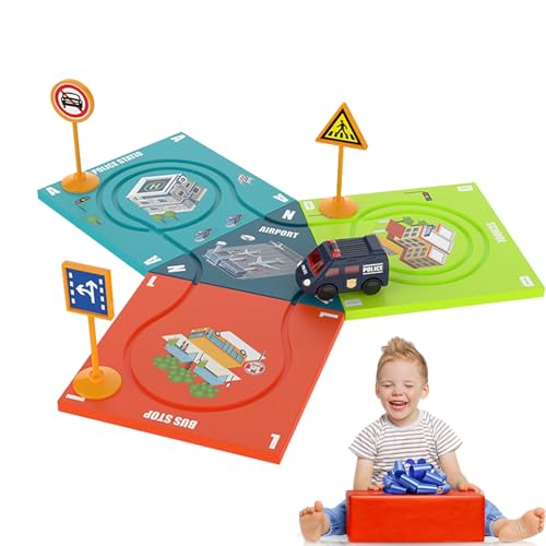BSEID Puzzles Track Play Spielzeugfahrzeug - Lernspielzeug für Kinder zum Bauen von Eisenbahnwaggons, Fahrzeug-Puzzlebrett - Puzzle-Track-Spielset, kritisches Denken, Lernspielzeug, lustiges von BSEID