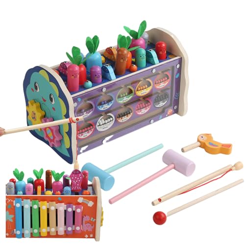 BSEID Whack Mole Kinderspiel, Karottenerntenspiel, Lernspielzeug - 8-in-1 Holzspiel für Karottenernte, Lernspielzeug für die Entwicklung BSEID Whack Mole Kinderspiel, Karottenerntenspiel, Lernspielzeug - 8-in-1 Holzspiel für Karottenernte, Lernspielzeug für die Entwicklung von BSEID