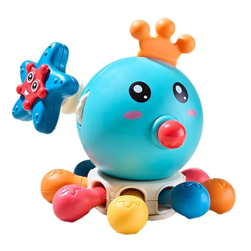 Oktopus-Pull-String-Spielzeug, niedliches und farbenfrohes sensorisches Oktopus-Spielzeug, sensorisches Spielzeug für Babys, sensorisches Spielzeug für Kleinkinder, Finger-Oktopus-Spielzeug, Lernspiel von BSEID