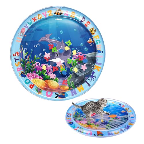 BSITSSS Wassermatte Katze, Wasserspielmatte Katze Verdickte, Wassermatte für Katzen Rund Feel Cool Komfort, Water Sensor Play Mat Cat Aufblasbare, Aquarium Themen Katzen Wassermatte für Haustier BSITSSS Wassermatte Katze, Wasserspielmatte Katze Verdickte, Wassermatte für Katzen Rund Feel Cool Komfort, Water Sensor Play Mat Cat Aufblasbare, Aquarium Themen Katzen Wassermatte für Haustier von BSITSSS