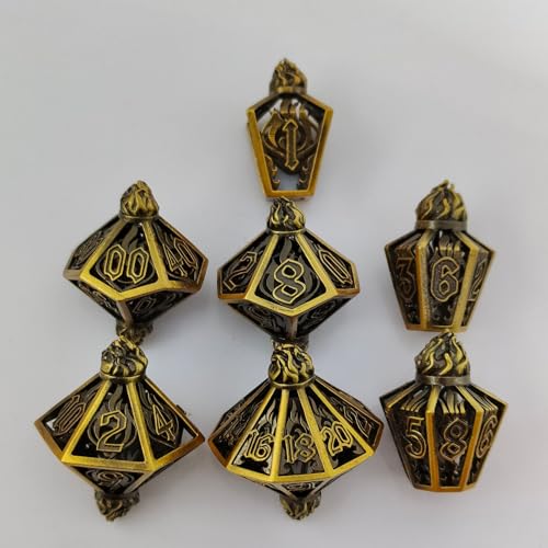 DND-Würfel-Set mit Geschenkbox, polyedrische D&D-Würfel aus Metall für Rollenspiele von BSKJMMP