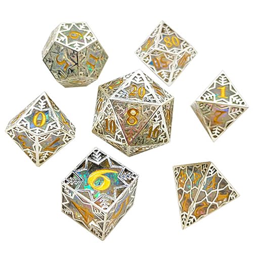 Dice 7-in-1 DND-Set aus Metall, polyedrisches Rollenspiel für Dungeons and Dragons, DM-Spieler von BSKJMMP