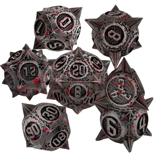 Dice Set DND Cool für Dungeons and Dragons, polyedrisches D und D, mit Box für Rollenspiele, Geschenke, Blutflecken) von BSKJMMP