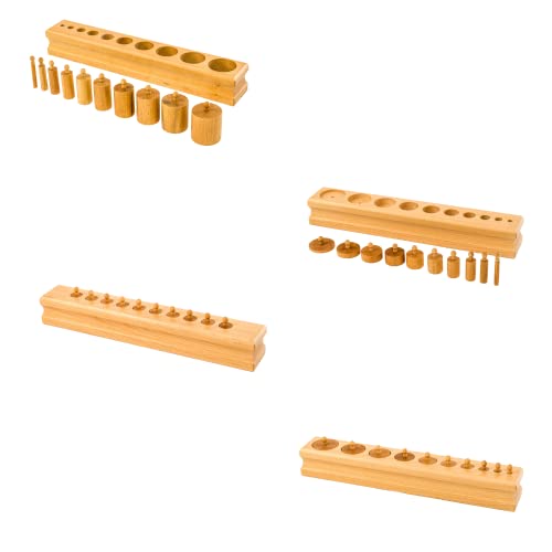 BSM Edufun Montessori Pädagogik - Set mit 4 Blockzylindern von BSM