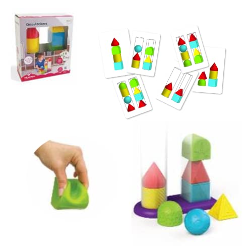 BSM Edushape Weiche Formen - Geometrische Formen - 8 Stück - Ab 12 Monaten - Enthält 8 geometrische Formen und 2 Röhrchen BSM Edushape Weiche Formen - Geometrische Formen - 8 Stück - Ab 12 Monaten - Enthält 8 geometrische Formen und 2 Röhrchen von BSM Edushape