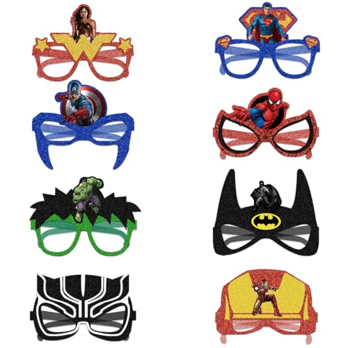 Avengers Papier Brille 16 Stück Maus Partybrillen Masken für Kinder Lustig Foto Stand Requisiten Gläser Maus Papier Spaßbrille für Kinder Geburtstag Gastgeschenke Maus Party Kostüm Zubehör von BSNRDX