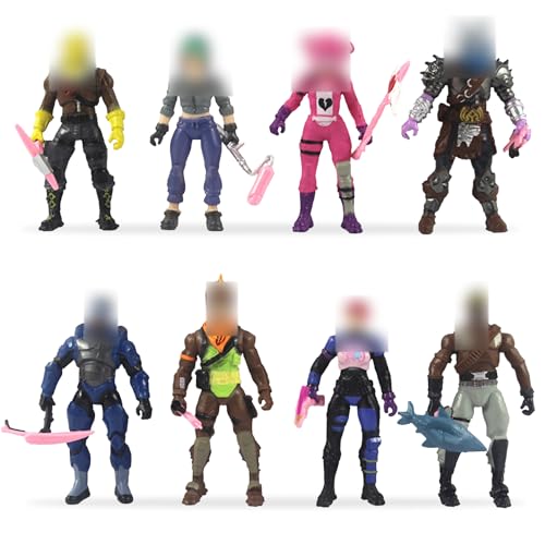 BSNRDX Battle Figuren Set, 11 cm Sehr Detaillierte Figuren mit Erntewerkzeugen, Mehrfarbig Game Cake Topper Figuren Geburtstags Party für Jungen & Mädchen (8Pcs) von BSNRDX