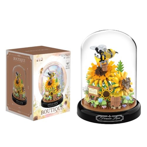 Blumen Bausteine Set, Sonnenblumen Unsterblicher Blumenstrauß Baustein mit Schutzhülle, Kunstpflanzen Bausteine für Erwachsene, Geschenk für Mama Freundin Blumen Bausteine Set, Sonnenblumen Unsterblicher Blumenstrauß Baustein mit Schutzhülle, Kunstpflanzen Bausteine für Erwachsene, Geschenk für Mama Freundin von BSNRDX