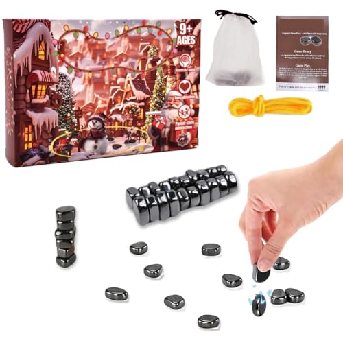 Magnet Spiel,Tischspiele Magnetisches Schachspiel, Magnetic Spiel Steine, Kampfschach Magnetisch, Pädagogisches Schachspiel Damespiel, Feiertagspartyspiele(Weihnachten) von BSNRDX