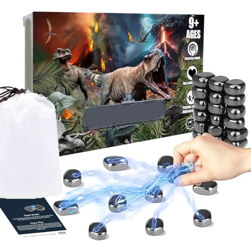 Magnetisches Schachspiel Set, Schachbrett Magnetisch Pädagogisches Magnetisches Stein-Brettspiel, Puzzle Checkers Spiel, Tragbares Schachbrett Für Familientreffen/Camping(Dinosaurier Box) von BSNRDX