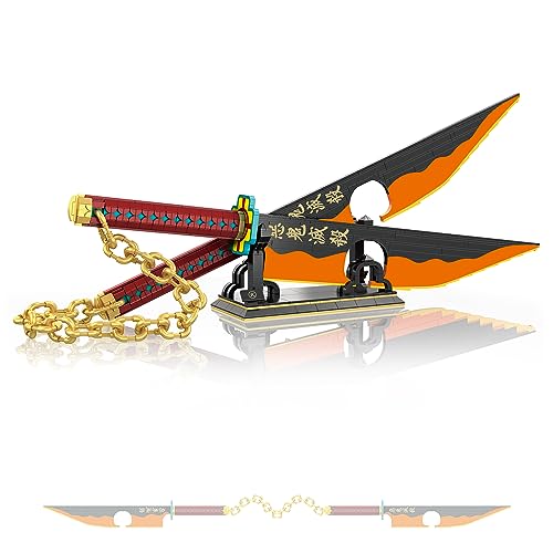 Anime Sword Katana Splicing Model Building Blocks, 1478 Teile 196 cm, Samurai Schwert Set mit Ständer und Ketten, Cosplay Anime Schwert Katana von BSSW