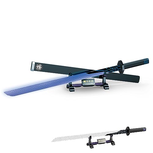 BSSW 21108 Anime Samurai Schwert Bausteinmodell, 779 Teile Mini Blocks, 85,8 cm Katana, mit Scheide und Ständer, Cosplay Requisiten (Luminous Teile) von BSSW