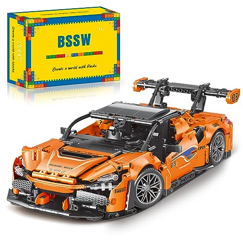BSSW MY88313 Sportwagen Bausteine Set, 1074 Teile, 1:14 MOC Rennwagen Bauset Modell, Sammlerstück-Modellauto-Set für Erwachsene als Geschenk von BSSW