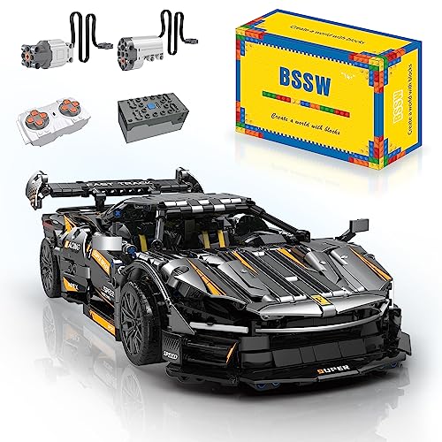 BSSW Supersportwagen-Bausteine ​​​​Set, Technic Automodell-Bausteine ​​im Maßstab 1:14, 1626 Teile, mit 2 Motoren und Fernbedienung, APP-Steuerung, Sammlerstücke für Rennmodelle für Erwachsene von BSSW