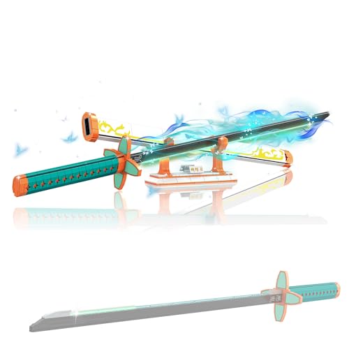 Anime Sword Bausteine Modell Set, 782 Teile, 38,5 Zoll Samurai Sword Set mit Scheide und Ständer, Cosplay Anime Schwert von BSSW