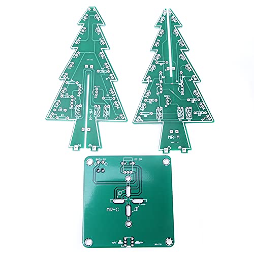 3D-Weihnachtsbaum DIY elektronische Schaltung Kit LED Schaltung lustige elektronische Wissenschaft Experiment Kit für Studenten Teens Löten Praxis Lernen (Dreifarbiges DIY-Set) von BSTCAR