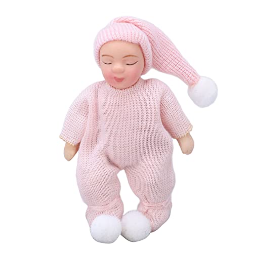 7cm Puppenhaus Schlafendes Baby im Maßstab 1:12 Pullover Baby Puppenhaus Miniatur Neugeborenes Baby Figur Dekoration Zubehör von BSTCAR