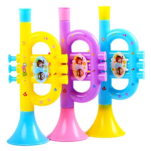BSTCAR 1 Stück Musikspielzeug Trompete, Tragbares Kinder Trompete Spielzeug, Niedliches Mini Trompeten Musik Spielzeug Kunststoff, Lernspielzeug Geschenk für Kinder, Zufällige Farbe von BSTCAR