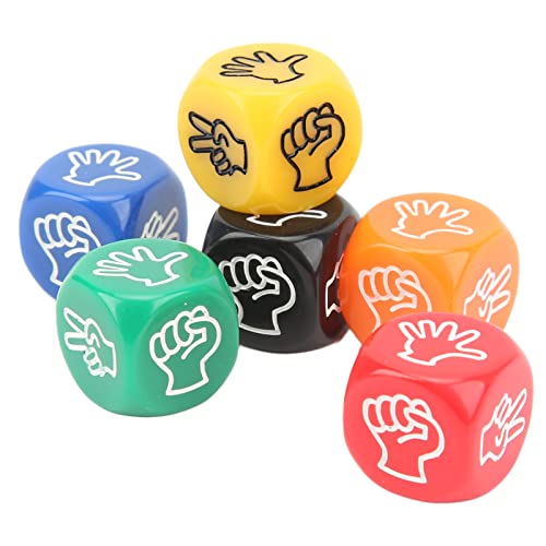 BSTCAR 12 Stück Finger Guessing Game Würfel 6-seitig 6 Farben 20mm Rock Paper Scissors Game Würfelspiele für Erwachsene Kinder Familie von BSTCAR