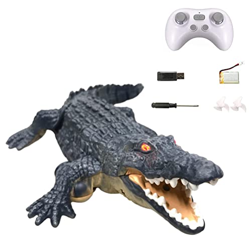 BSTCAR 2,4GHz Ferngesteuertes Krokodil Spielzeug Elektrisches Simulation Krokodil mit Geräuschen und Lichtern, Krokodil Geschenk für Jungen, Mädchen und Erwachsene von BSTCAR