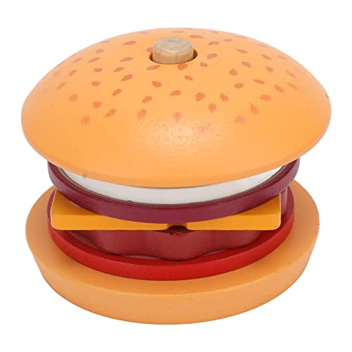 BSTCAR Essen vorspielen Set Holz Niedliches Spiel Essen Hamburger Fast Food Playset Kochen Spiel Set Rollenspiel Spielzeug Kinder Jungen Mädchen (Hamburger) von BSTCAR