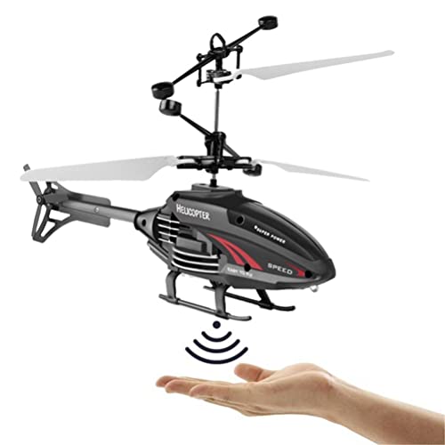 BSTCAR Flug Hubschrauber, Infrarot LED Fliegender Heli Spielzeug IR Sensor Hubschrauber Kinder Handsteuerung Spiel für Draußen (Ohne Fernbedienung) von BSTCAR
