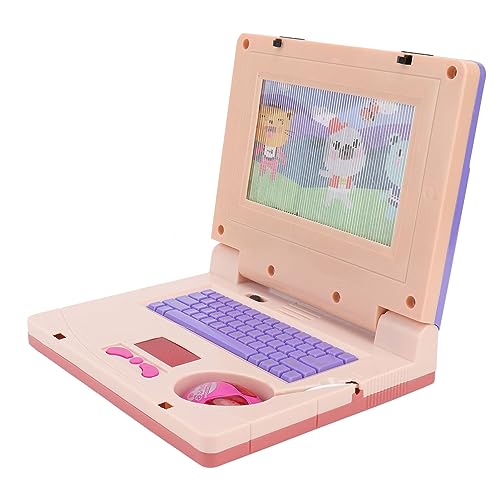 BSTCAR Kinder Lernen Laptop interaktive pädagogische Computer Spielzeug LED Musik elektronisches Spielzeug Computer für Kinder Baby (Lila, einziehbare Maus) von BSTCAR