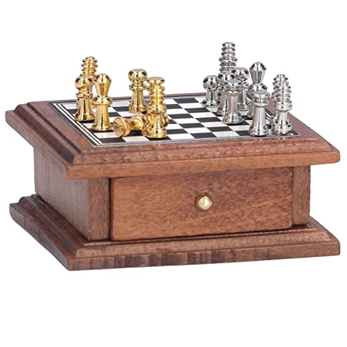 BSTCAR Miniaturschach-Set Puppenhaus Schachbrett und 32 Schachfiguren, 1:12 Niedliches Puppenhauszubehör BSTCAR Miniaturschach-Set Puppenhaus Schachbrett und 32 Schachfiguren, 1:12 Niedliches Puppenhauszubehör von BSTCAR