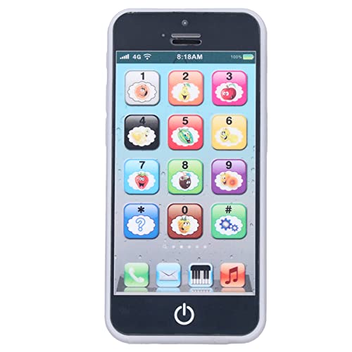 BSTCAR Spielzeug Telefon für Jungen Mädchen, Touchscreen Handy Spielzeug Telefon mit Musik und Licht frühe Bildung Spielzeug Geschenk für Babys Kinder (Schwarz) von BSTCAR
