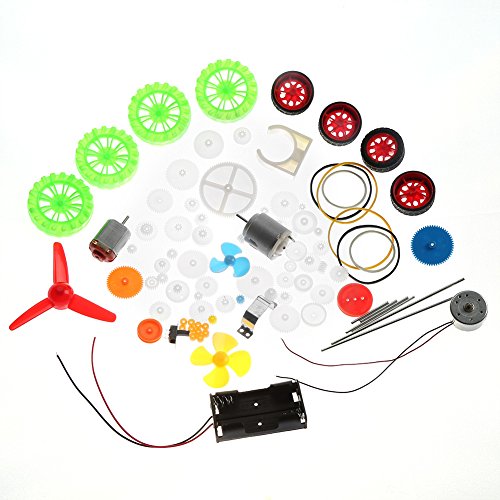 BSTCAR Spielzeugauto Motor Getriebe Kits Kunststoff Riemenscheibe Zahnräder Kombination Modulus Paket Riemenscheibe Riemen Montage Automobile Autos DIY Kit von BSTCAR