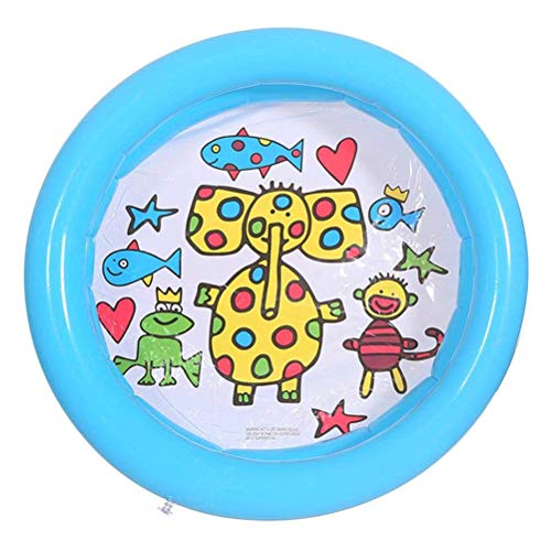 Baby Planschbecken Aufblasbares Schwimmbad 65cm Rund 2 Ring Planschbecken Indoor Outdoor Aufblasbares Pool Wasserspielzeug Kinder (Blau) von BSTCAR
