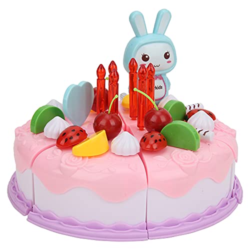 Plastik Pretend Play Kinder schneiden Kuchen Schokolade Simulation pädagogische Wahrnehmung Spielzeug für über 3 Jahre alt (【Rosa】 37-Stück-Set/Express Box 214g) von BSTCAR