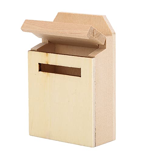 Puppenhaus Briefkasten 1:12 Maßstab Holz Miniatur Briefkasten Blank DIY Lack Flip Briefkasten Puppenhaus Deko Zubehör von BSTCAR