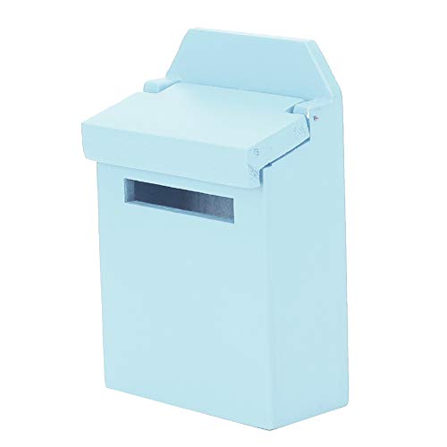 Puppenhaus Farbiger Briefkasten 1:12 Skala hölzerne Miniatur Briefkasten Mail Box Modell Puppenhaus Dekoration Zubehör (Blau) von BSTCAR