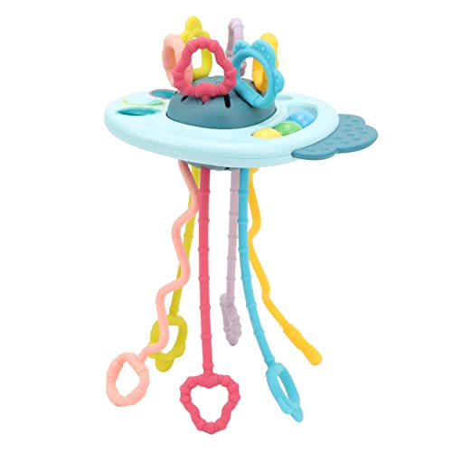 Zugschnur Beißspielzeug Montessori Silikon Zugschnur Aktivitätsspielzeug Lustige Zugschnur Sensory Teether Feinmotorische Fähigkeiten Spielzeug für Baby (Blau) von BSTCAR