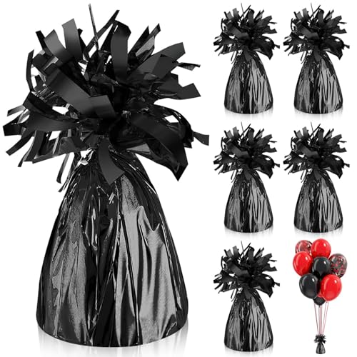 Ballongewicht für Heliumballons Luftballon Beschwerer Gewichte 6Stk Ballongewichte für Helium Ballon Beschwerer Boden Schwarz Folie Ballon Anhänger für Hochzeit Geburtstag Party Dekoration von BSTDAYEVER