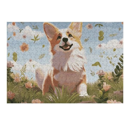 300 PCS Puzzles Lovely Corgi Puzzles Personalized Puzzle Wooden Picture Puzzle for Adults Photo Puzzle Art Wall Hanging Decor for Birthday Wedding Valentine's Day Anniversary von BTCOWZRV