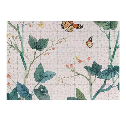 300 Stück Puzzle, Motiv: Frühling, wenn Motten steigen, personalisiertes Puzzle, Holzbild, Puzzle für Erwachsene, Fotopuzzle, Kunst, Wandbehang, Dekoration für Geburtstag, Hochzeit, Valentinstag von BTCOWZRV