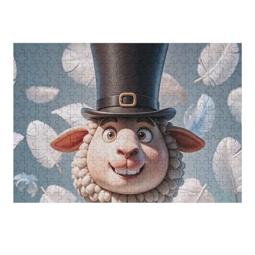300 Stück Puzzle, lustiges Schaf mit Bowler-Hut, Federn, Puzzle, personalisiertes Puzzle, Holzbild, Puzzle für Erwachsene, Fotopuzzle, Kunst, Wandbehang, Dekoration für Geburtstag, Hochzeit 300 Stück Puzzle, lustiges Schaf mit Bowler-Hut, Federn, Puzzle, personalisiertes Puzzle, Holzbild, Puzzle für Erwachsene, Fotopuzzle, Kunst, Wandbehang, Dekoration für Geburtstag, Hochzeit von BTCOWZRV