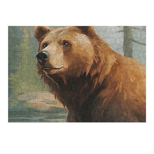 300-teiliges Puzzle, brauner Bär, Wasser und Bäume, personalisiertes Puzzle, Holzbild, Puzzle für Erwachsene, Fotopuzzle, Kunst, Wandbehang, Dekoration für Geburtstag, Hochzeit, Valentinstag 300-teiliges Puzzle, brauner Bär, Wasser und Bäume, personalisiertes Puzzle, Holzbild, Puzzle für Erwachsene, Fotopuzzle, Kunst, Wandbehang, Dekoration für Geburtstag, Hochzeit, Valentinstag von BTCOWZRV