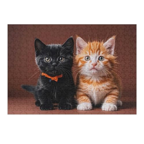 300-teiliges Puzzle, niedliches Kätzchen, schwarze und orangefarbene Katze, Puzzle, Holzbild, Puzzle für Erwachsene, Fotopuzzle, Kunst, Wandbehang, Dekoration für Geburtstag, Hochzeit, Valentinstag 300-teiliges Puzzle, niedliches Kätzchen, schwarze und orangefarbene Katze, Puzzle, Holzbild, Puzzle für Erwachsene, Fotopuzzle, Kunst, Wandbehang, Dekoration für Geburtstag, Hochzeit, Valentinstag von BTCOWZRV