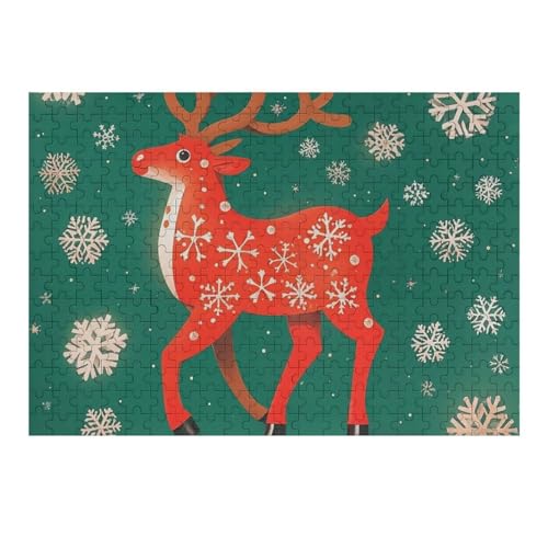 300-teiliges Puzzle, schöne Weihnachts-Puzzle, wunderschöne Hirsch- und Schneeflocken-Puzzle, personalisiertes Puzzle, Holzbild, Puzzle für Erwachsene, Fotopuzzle, Kunst, Wandbehang, Dekoration für 300-teiliges Puzzle, schöne Weihnachts-Puzzle, wunderschöne Hirsch- und Schneeflocken-Puzzle, personalisiertes Puzzle, Holzbild, Puzzle für Erwachsene, Fotopuzzle, Kunst, Wandbehang, Dekoration für von BTCOWZRV