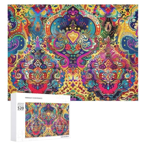 520-teiliges Puzzle, grünes und goldenes Bildpuzzle für Erwachsene, herausforderndes Puzzle, personalisiertes Holzpuzzle, Fotopuzzle, Geschenke, 52,1 x 38,1 cm von BTCOWZRV