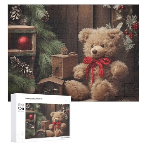520-teiliges Puzzle – Weihnachtsbaumzweig-Bär-Puppe, Bildpuzzles für Erwachsene, anspruchsvolles Puzzle, personalisiertes Holzpuzzle, Fotopuzzle, Geschenke, 52,1 x 38,1 cm 520-teiliges Puzzle – Weihnachtsbaumzweig-Bär-Puppe, Bildpuzzles für Erwachsene, anspruchsvolles Puzzle, personalisiertes Holzpuzzle, Fotopuzzle, Geschenke, 52,1 x 38,1 cm von BTCOWZRV