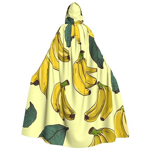 BTCOWZRV Bananen-Druck-Unisex-Kapuzenumhang Halloween-Umhang mit Kapuze Robe Erwachsene Umhang Cosplay Kostüme, Banana Print, Einheitsgröße von BTCOWZRV