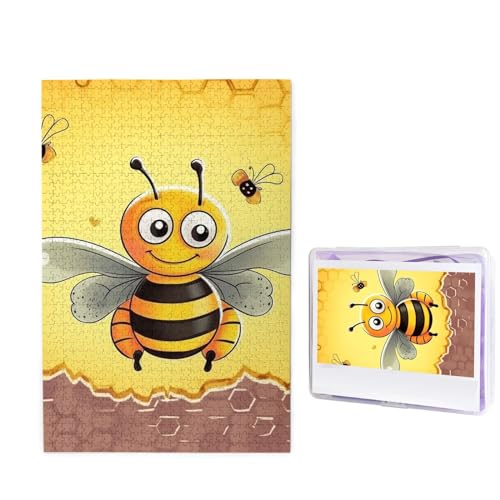 Bee on The Square Puzzles 1000 Pieces Jigsaw Puzzles Personalized Puzzle Wooden Picture Puzzle for Adults Photo Puzzle Art Wall Hanging Decor for Birthday Wedding Valentine's Day Anniversary von BTCOWZRV