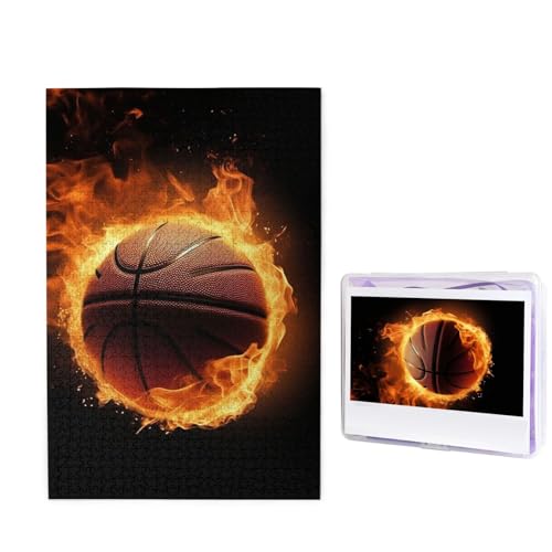 Brennende Basketball-Bilder, Puzzle, 1000 Teile, personalisiertes Puzzle, Holzbild, Puzzle für Erwachsene, Fotopuzzle, Kunst, Wandbehang, Dekoration für Geburtstag, Hochzeit, Valentinstag, Jahrestag Brennende Basketball-Bilder, Puzzle, 1000 Teile, personalisiertes Puzzle, Holzbild, Puzzle für Erwachsene, Fotopuzzle, Kunst, Wandbehang, Dekoration für Geburtstag, Hochzeit, Valentinstag, Jahrestag von BTCOWZRV