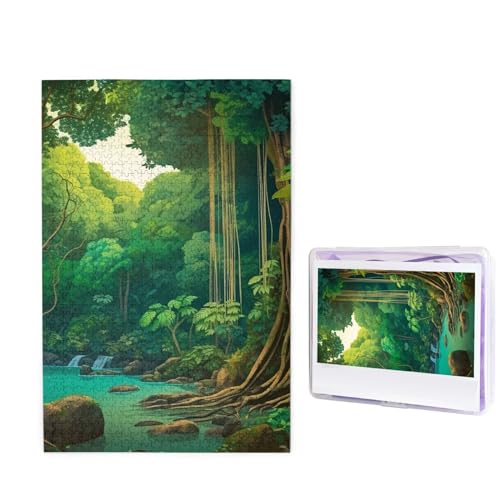 Dschungel Tropische Pflanzen Bäume Puzzles 1000 Teile Puzzle Personalisiertes Puzzle Holzbild Puzzle für Erwachsene Foto Puzzle Kunst Wandbehang Dekor für Geburtstag Hochzeit Valentinstag Jahrestag von BTCOWZRV