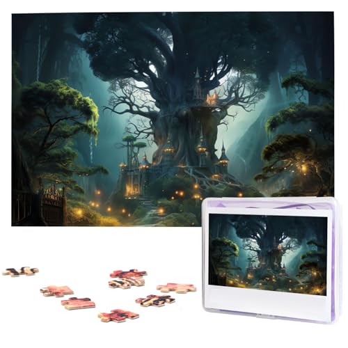 Fantasy Puzzle Personalisiertes Holzpuzzle 1000 Teile Benutzerdefinierte Puzzles Bilderpuzzles Hochzeitspuzzle für Erwachsene Geburtstage Muttertag von BTCOWZRV